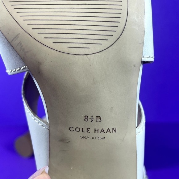Cole Haan Women's Reina City Sandals Block Heel Strappy Ivory Shoe Size 8.5-NEW - Picture 9 of 10
